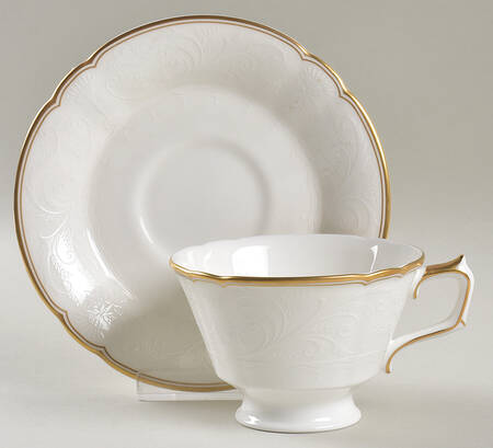 Darley Abbey Pure (Gold Trim) Footed Cup & Saucer Set