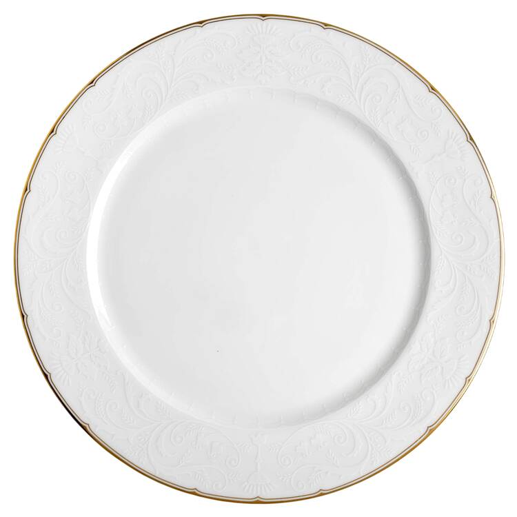 Darley Abbey Pure (Gold Trim) Service Plate (Charger) by Royal Crown Derby