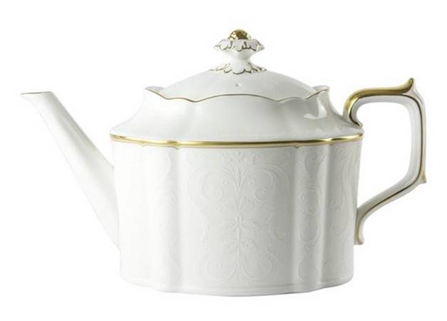 Darley Abbey Pure (Gold Trim) Teapot & Lid