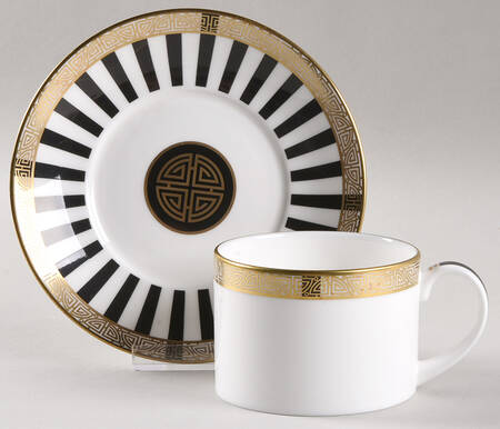 Satori Black Flat Cup & Saucer Set
