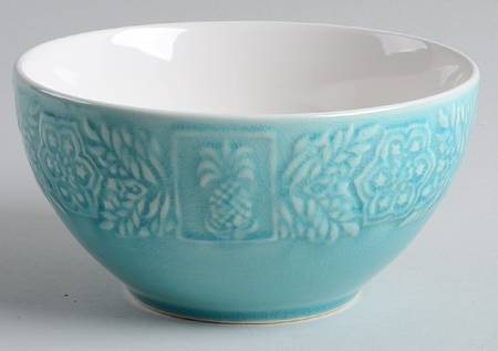 Pineapple Turquoise Soup/Cereal Bowl