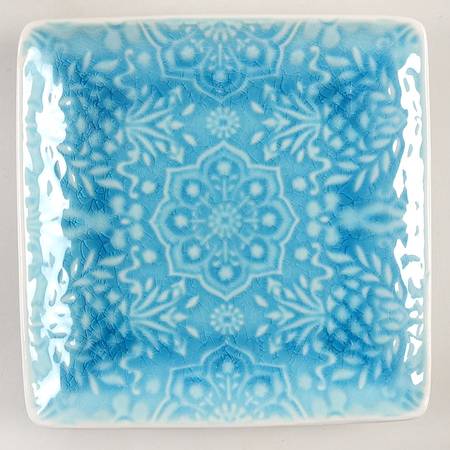 Pineapple Turquoise Square Appetizer Plate