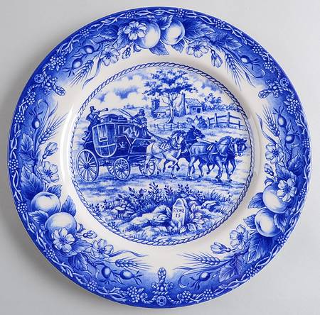 Coaching Scene Blue (Fruit Border) by Royal Stafford