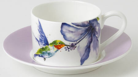 Hummingbird Flat Cup & Saucer Set