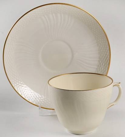 Josephine Cream Flat Cup & Saucer Set