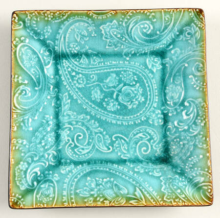 Paisley Green Salad Plate