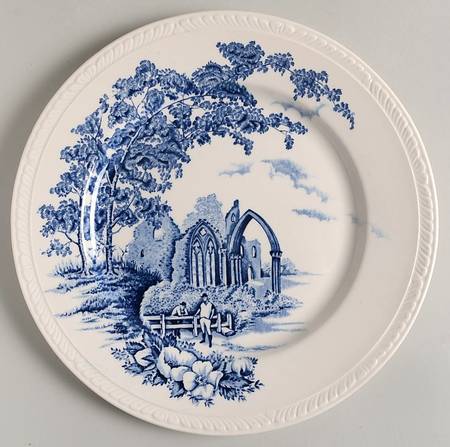 Olde Abbey Blue Dinner Plate