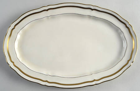 Marie Antoinette Gold on Cream 14" Oval Serving Platter
