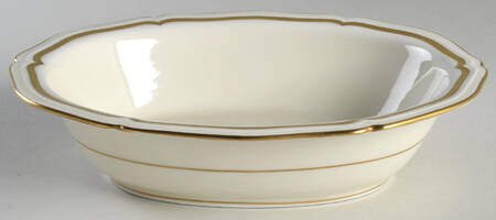 Marie Antoinette Gold on Cream 9" Oval Vegetable Bowl