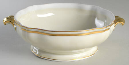Marie Antoinette Gold on Cream Round Vegetable No Lid