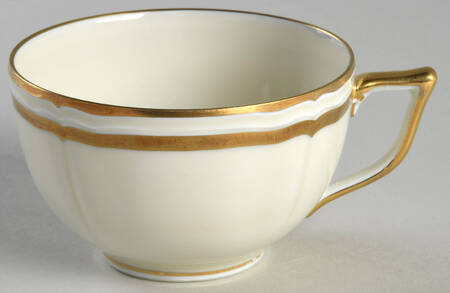 Marie Antoinette Gold on Cream Flat Cup