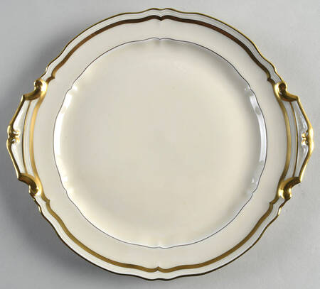 Marie Antoinette Gold on Cream Handled Cake Plate
