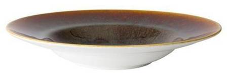 Art Glaze Flamed Caramel Large Rim Soup Bowl