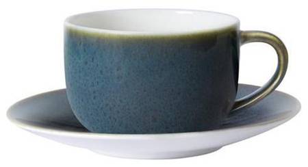 Art Glaze Pressed Mulberry Flat Cup & Saucer Set
