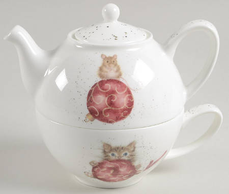 Wrendale Designs Christmas Individual Teapot & Lid with Cup