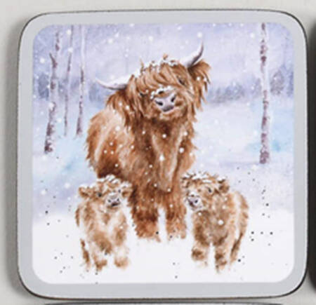 Wrendale Designs Christmas Square Corkback Coaster