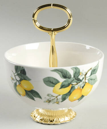 Lemon 6"-7" Handled Footed Nut Dish HC