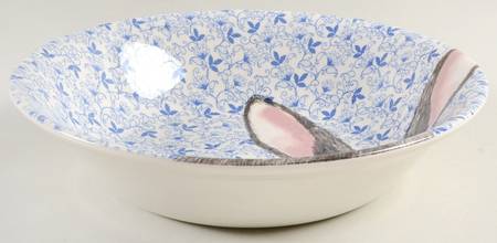 Chintz Rabbit Blue 9" Round Serving Bowl