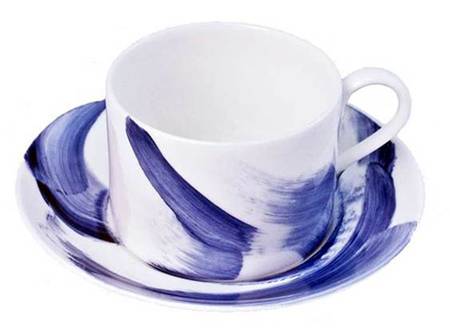 Brushstroke Flat Cup & Saucer Set