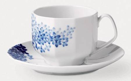 Blomst Footed Cup & Saucer Set by Royal Copenhagen