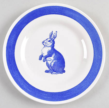 Rabbit Sketch Dark Blue Salad Plate