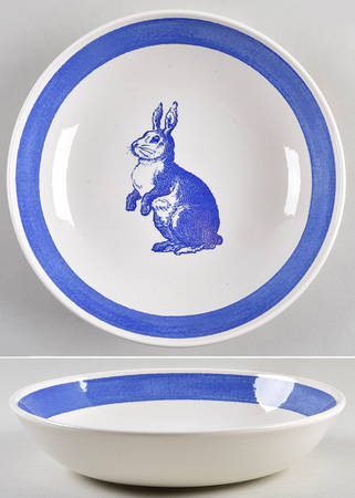 Rabbit Sketch Dark Blue 8" Individual Pasta Bowl