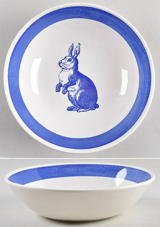 Rabbit Sketch Dark Blue Coupe Cereal Bowl
