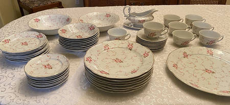 Pink Roses 14" Oval Serving Platter