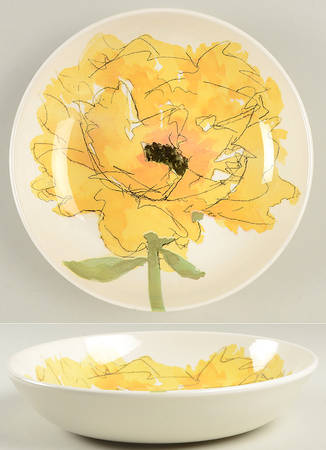 Yellow Poppy 9" Individual Pasta Bowl