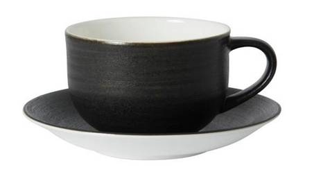 Studio Glaze Almost Midnight Flat Cup & Saucer Set