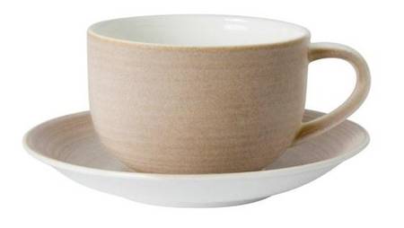 Studio Glaze Classic Vanilla Flat Cup & Saucer Set