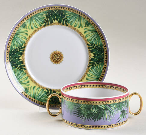 Jungle Animalier Flat Cream Soup Bowl & Saucer Set
