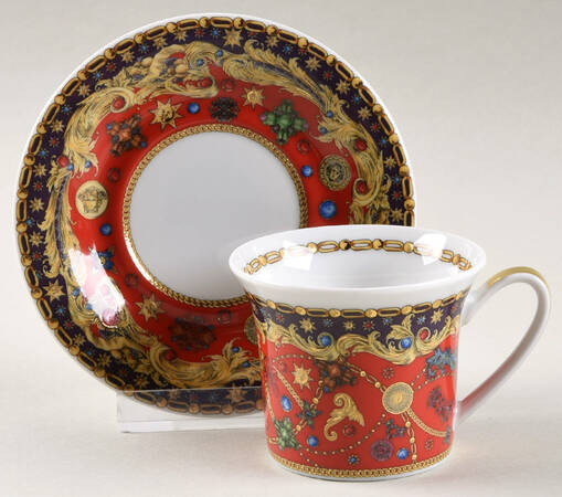 Barocco Holiday Flat Demitasse Cup & Saucer Set