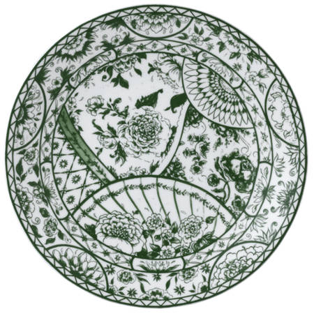 Victoria's Garden Green Dinner Plate