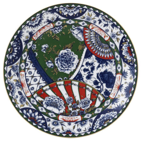 Victoria's Garden Blue, Green and Red Dinner Plate