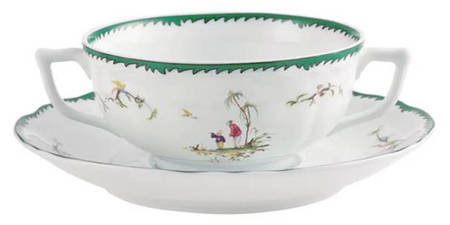 Longjiang Footed Cream Soup Bowl & Saucer Set