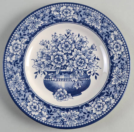 English Toile Blue Salad Plate