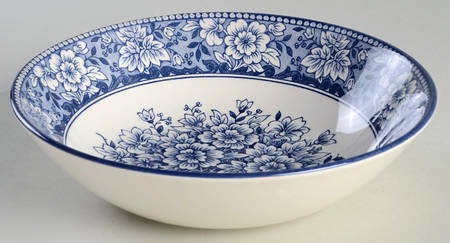 English Toile Blue Soup/Cereal Bowl