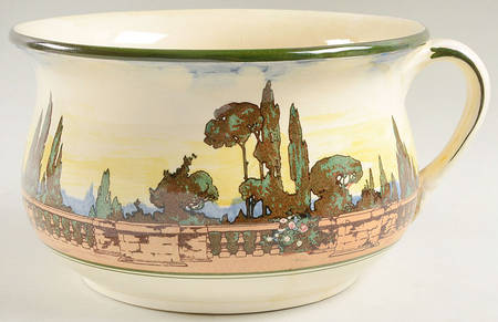 Trees in a Garden Chamber Pot No Lid