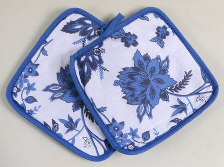 Blue Floral (Set of 2) Cloth Potholders