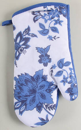 Blue Floral Cloth Oven Mitt