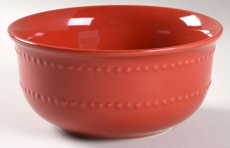Beaded Edge Red Soup/Cereal Bowl