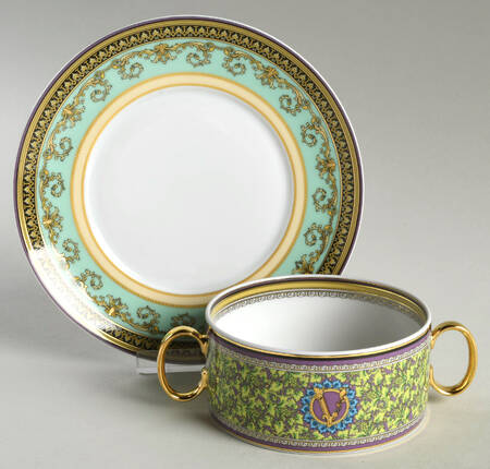 Barocco Mosaic Flat Cream Soup Bowl & Saucer Set