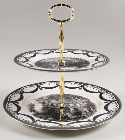 Coven 6 5/8"-10"  2 Tiered Serving Tray (Dp, Sp) HC
