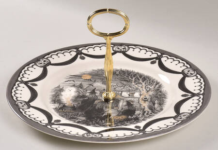 Coven Round Serving Plate with Center Handle (Dp) Hc