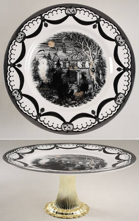 Coven Cake Stand with 4"-5" Metal Pedestal  Hc