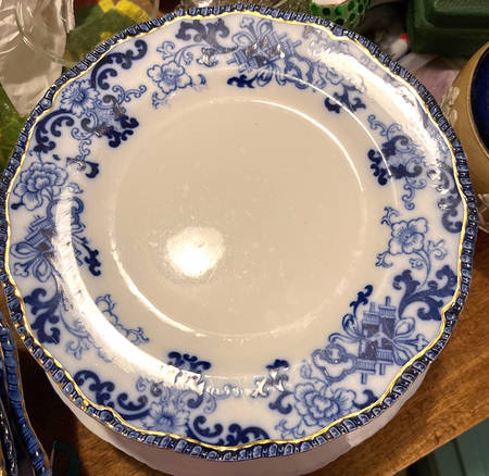 Nankin (Flow Blue) Dinner Plate