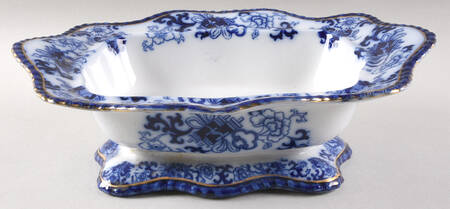 Nankin (Flow Blue) Oval Vegetable No Lid