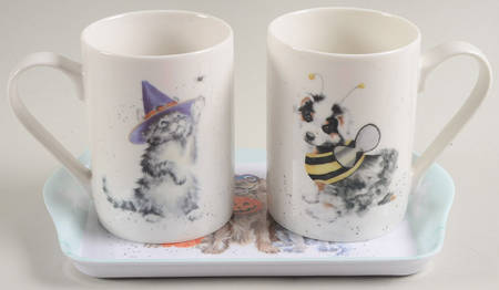 Wrendale Halloween Mug - Set of 2 & Melamine Tray