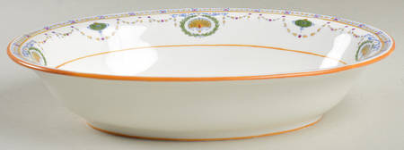 H525 Yellow 9" Oval Vegetable Bowl